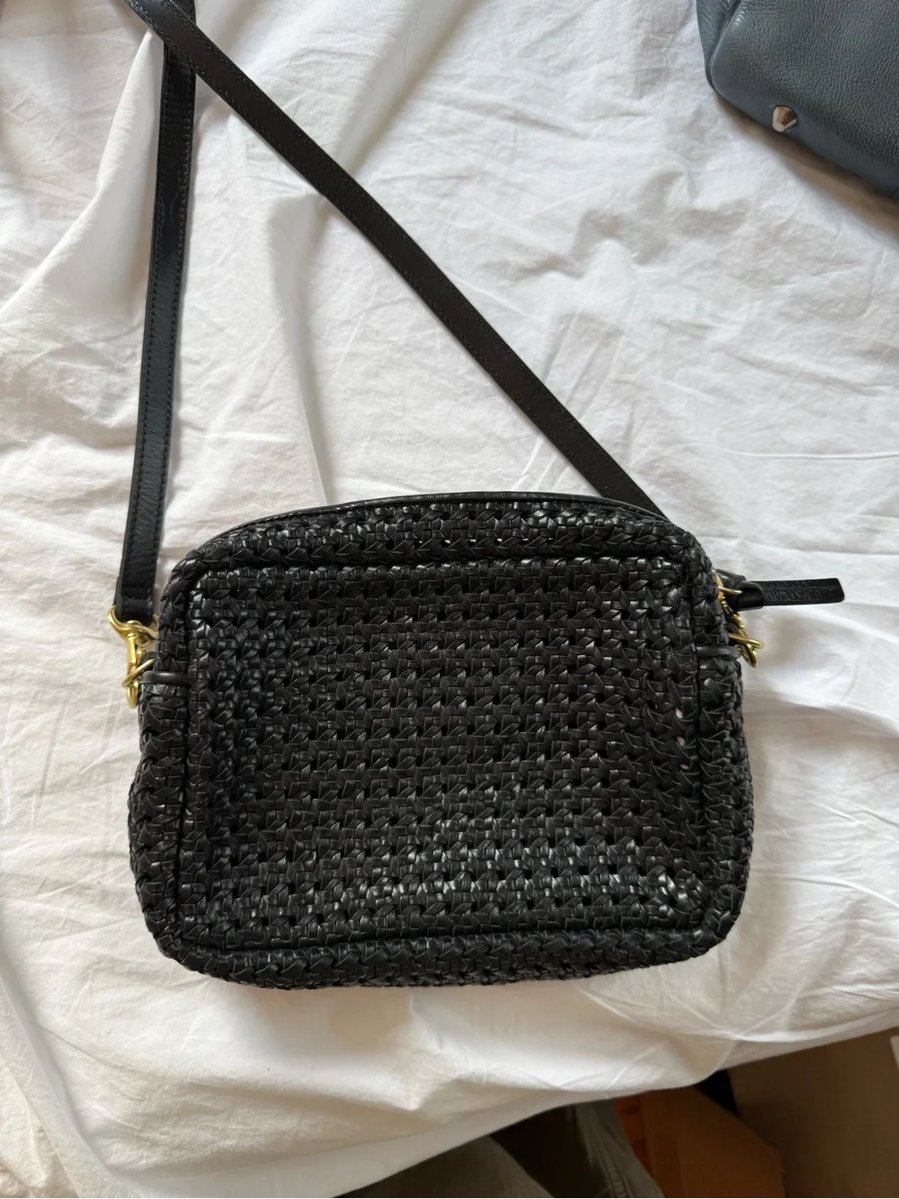 Black Woven Crossbody Bag - Clare V - Picture 1 of 8